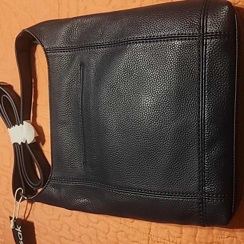 The Sak De Young Marine(Navy Blue) Small Leather Crossbody.
